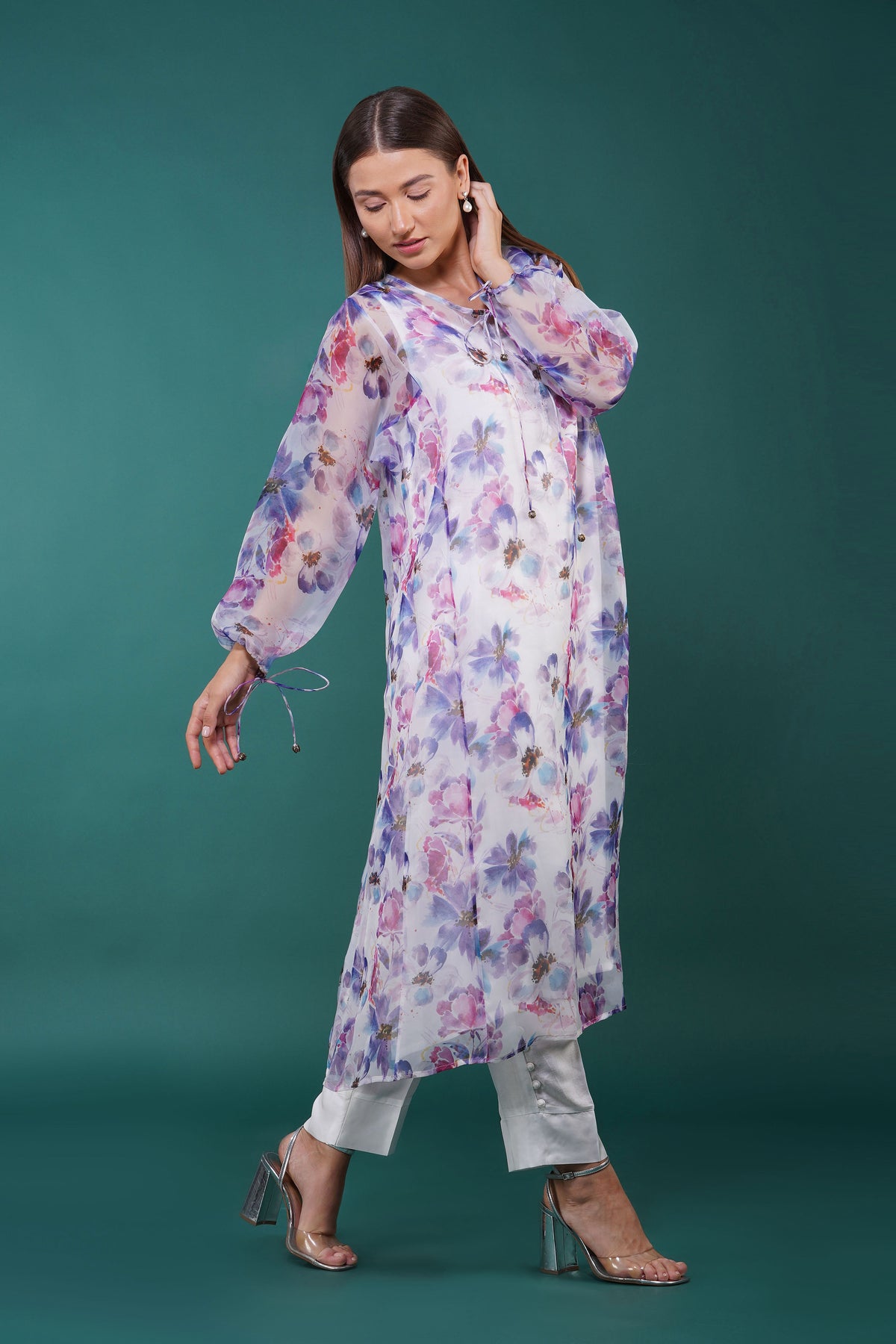 Floral Blue Kurta Set